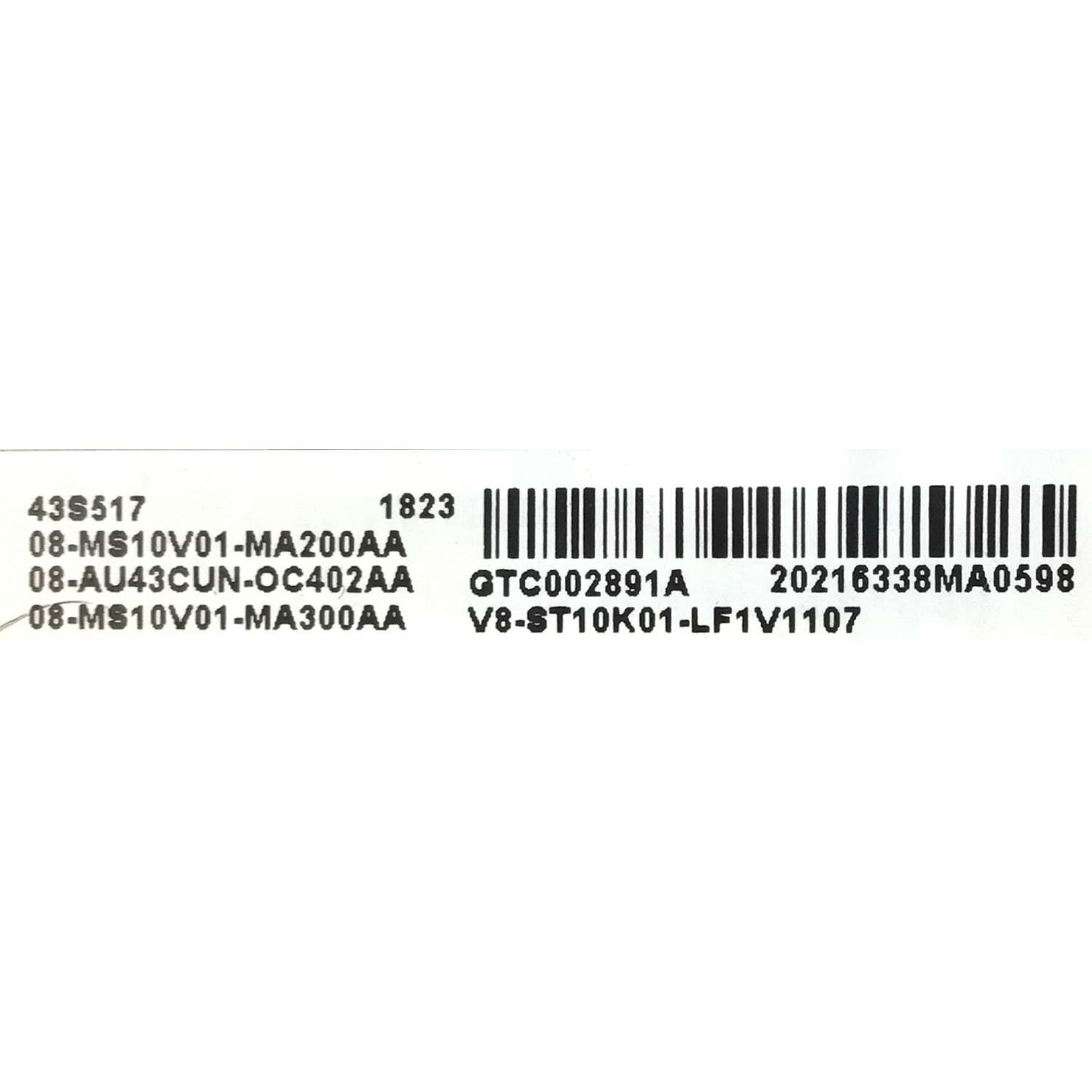 MAIN PARA TCL 4K HD SMART TV / NUMERO DE PARTE 08-AU43CUN-OC402AA / 40-MST10V-MAA4HG / 08-MS10V01-MA200AA / 08-MS10V01-MA300AA / V8-ST10K01-LF1V1107 / PANEL LVU430NEBL / DISPLAY T430QVN03.0 / MODELO 43S517 - Imagen 2